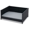 Rattan Dog Bed with Waterproof Soft Cushion for Medium Small Dogs Cats