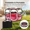 Cute Cat Playpen Foldable Portable Pet Tent Scratch-Resistant Removable Zipper Top Pets House for Indoor Cats and Small Dogs Large Indoor/Outdoor (Pin